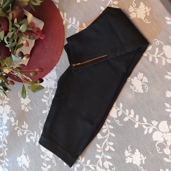 Max Studio Ankle Zip Pull On Stretch Pants Black S - Picture 1 of 11